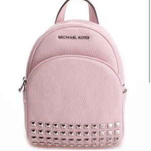 michael kors leather abbey xs studded backpack